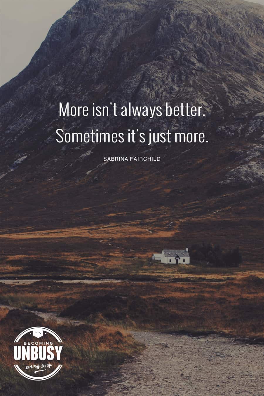 More isn't better, sometimes it's just more. *love this quote and this Becoming UnBusy website