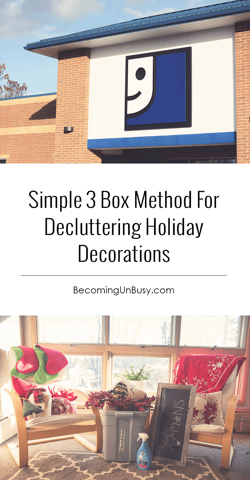 Simple Three Box Method for Decluttering Holiday Decorations #organize #declutter #Christmas *Love this post!