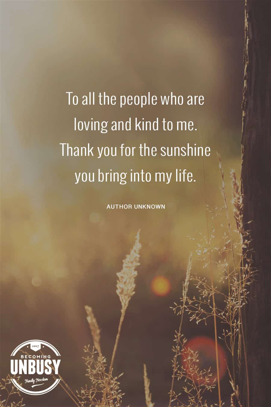 To all the people who are loving and kind to me. Thank you for the sunshine you bring into my life. #quote *loving this entire blog post