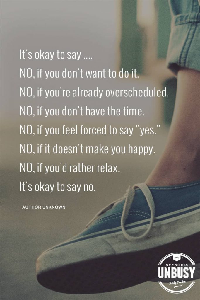 There are so many options of things we could be doing, but I’ve been opting out of all of it. No to the weekly obligations after school. No to practices and games. No to feeling overwhelmed and stressed. I say no and I say it often. #becomingunbusy *Great post on embracing simplicity