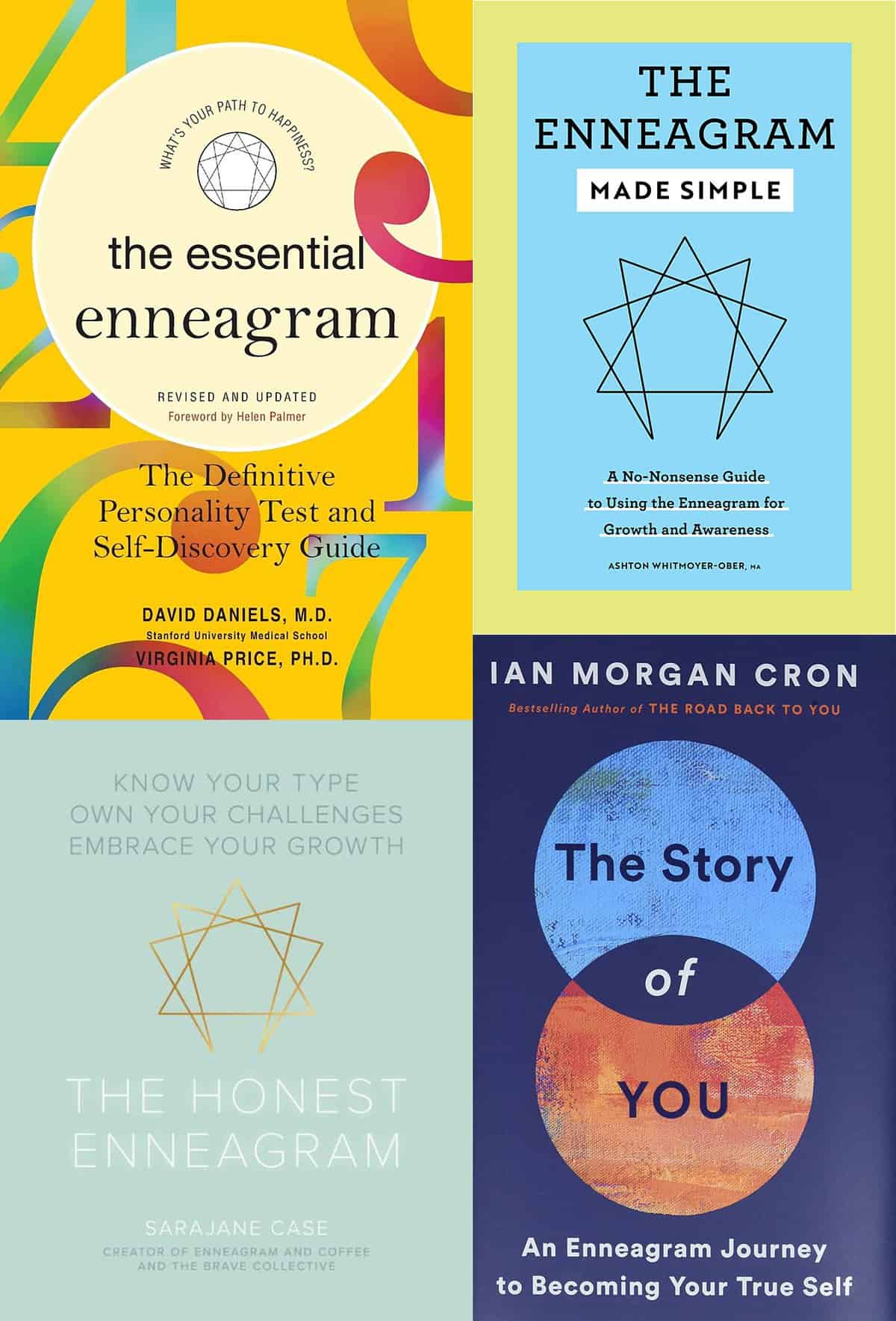 A collage of Enneagram book covers.