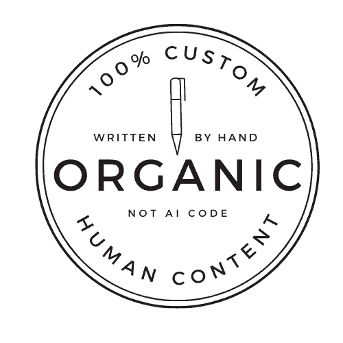 Badge showcasing this article is 100% custom organic content.